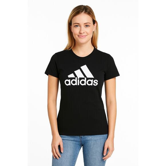Adidas Women's Black Logo Graphic T-Shirt – Size Small Petite - Picture 1 of 7